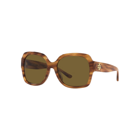 Tory Burch Women's Square Frame Brown Acetate Sunglasses - TY7140UM