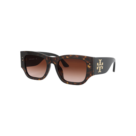 Tory Burch Women's Rectangle Frame Brown Acetate Sunglasses - TY7145U