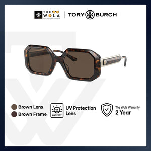 Tory Burch Women's Irregular Frame Brown Acetate Sunglasses - TY7160U