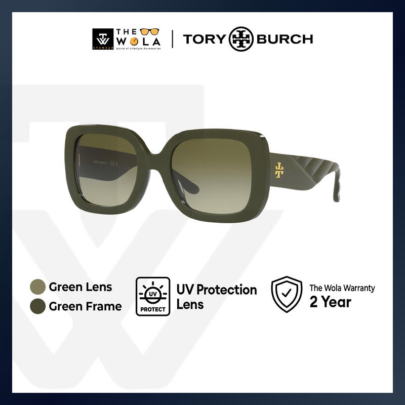 Tory Burch Women's Butterfly Frame Green Acetate Sunglasses - TY7179U