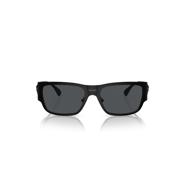 Versace Men's Square Frame Black Metal Sunglasses - VE2262