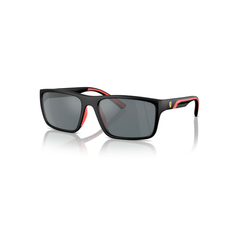 Scuderia Ferrari Men's Rectangle Frame Black Injected Sunglasses - FZ6003U