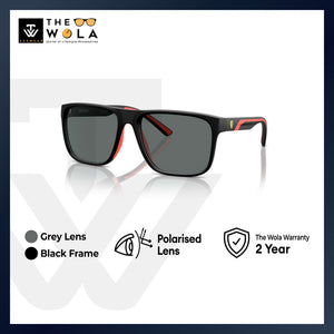 Scuderia Ferrari Men's Square Frame Black Injected Sunglasses - FZ6002U