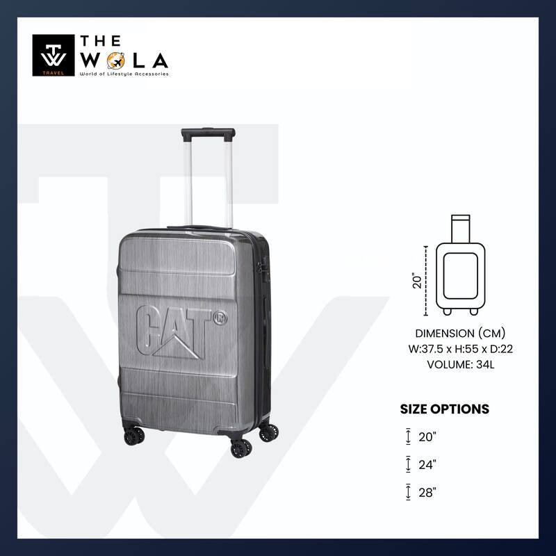 Caterpillar (CAT) Cargo Cat-D 2.0 Luggage - 20” Small Durable Trolley for Travel