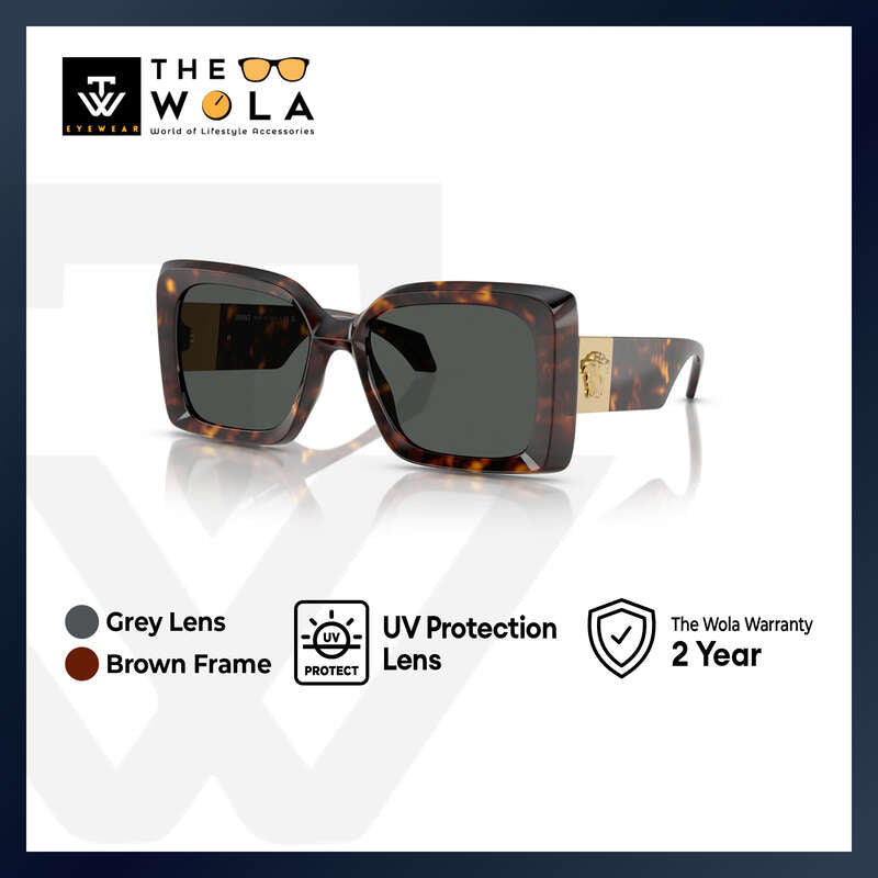 Versace Women's Irregular Frame Brown Nylon Sunglasses - VE4467U