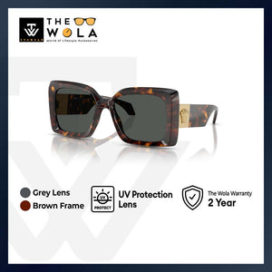 Versace Women's Irregular Frame Brown Nylon Sunglasses - VE4467U