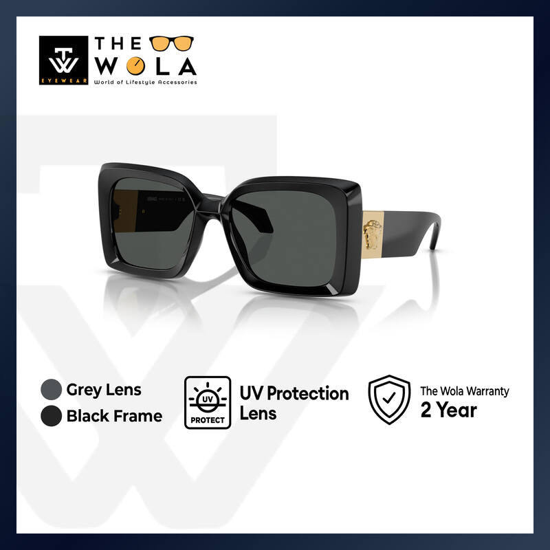 Versace Women's Irregular Frame Black Nylon Sunglasses - VE4467U
