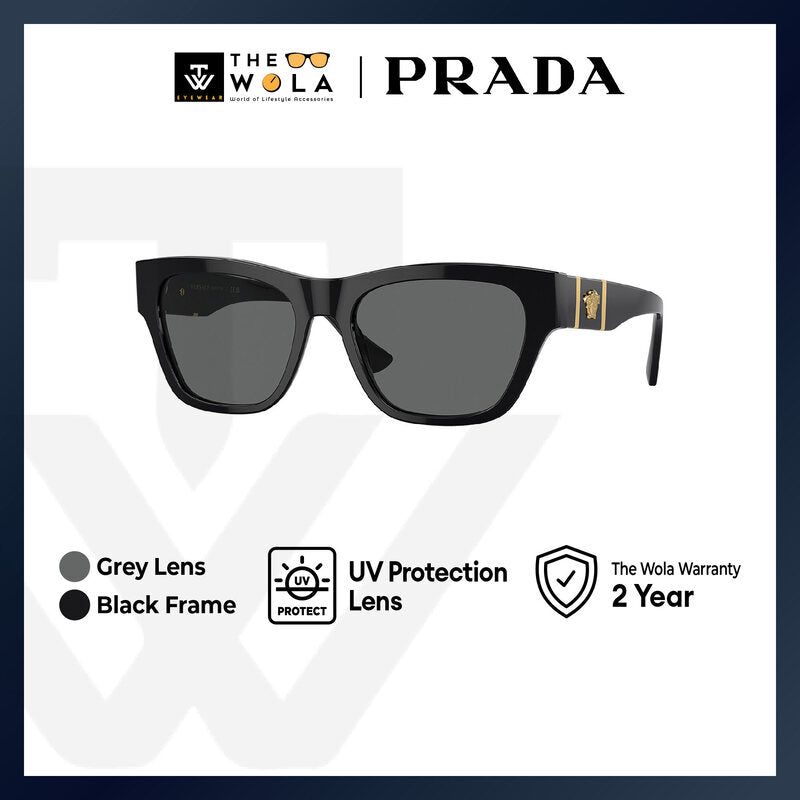 Versace Men's Square Frame Black Acetate Sunglasses - VE4457F