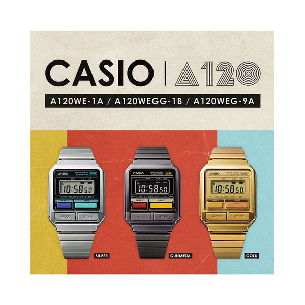 Casio Vintage A120WEG-9A Unisex Gold Stainless Steel Band Digital Watch