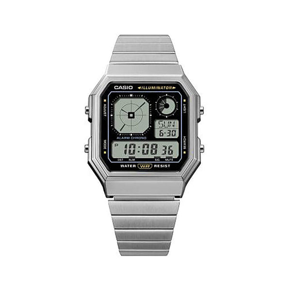 Casio Vintage A130WE-1A Unisex Digital Watch Silver Stainless Steel Strap