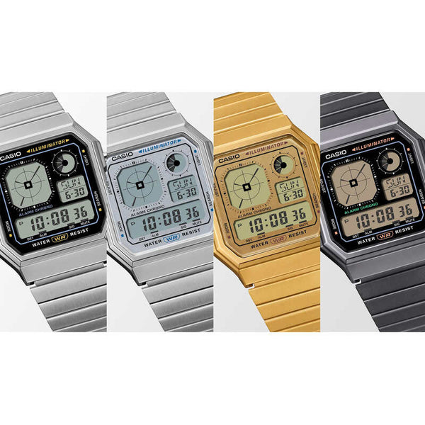 Casio Vintage A130WE-1A Unisex Digital Watch Silver Stainless Steel Strap