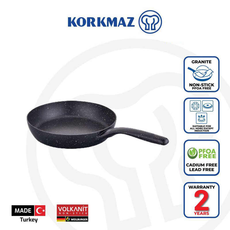 Korkmaz Gusto Volcanite Non-Stick Frying Pan - 26x5cm, Free From PFOA, Cadmium, and Lead, Made in Turkey