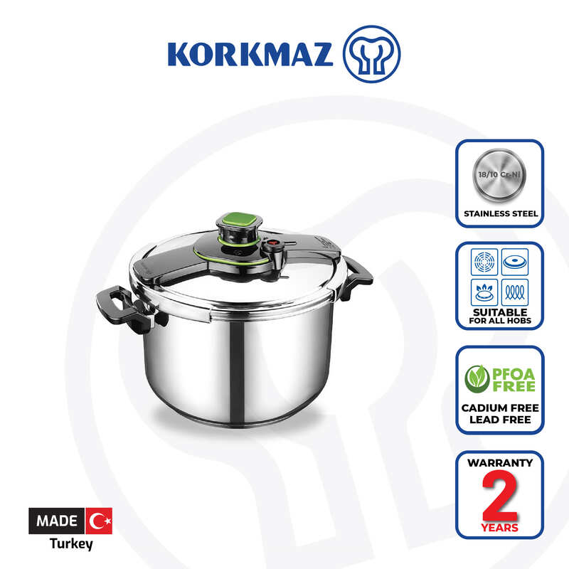 Korkmaz Tessa Lt Stainless Steel Pressure Cooker Induction