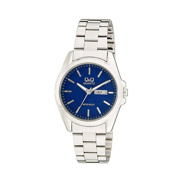 Q&Q Watch by Citizen A190J212Y Men Analog Watch with Silver Stainless Steel Strap