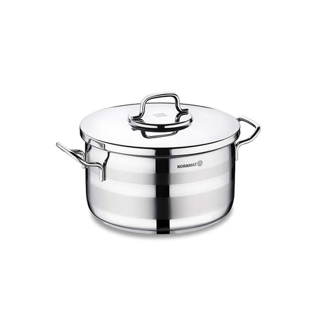 Korkmaz Astra2 Stainless Steel Cooking Pot with Lid - 26x14cm, Induction Compatible, Made In Turkey