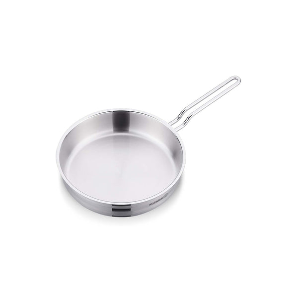 Korkmaz Astra2 Stainless Steel Frying Pan - 20x5cm, Induction Compatible, Made In Turkey