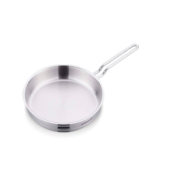 Korkmaz Astra Stainless Steel Frying Pan - 26x6.5cm, Induction Compatible, Made In Turkey
