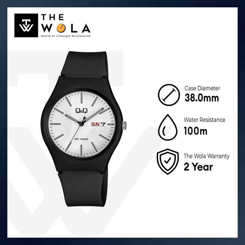 Q&Q Watch By Citizen A212J001Y Men Analog Watch with Black Rubber Strap