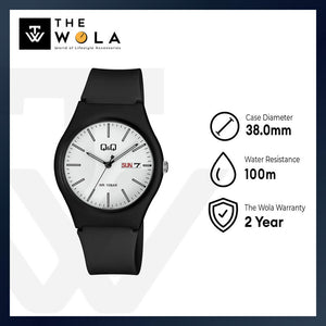 Q&Q Watch By Citizen A212J001Y Men Analog Watch with Black Rubber Strap