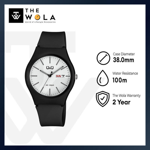 Q&Q Watch By Citizen A212J001Y Men Analog Watch with Black Rubber Strap