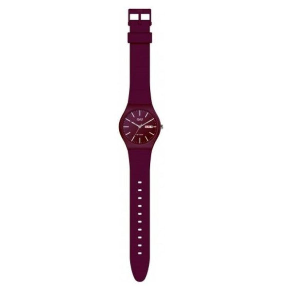 Q&Q Watch by Citizen A212J011Y Men Analog Watch with Red Rubber Strap