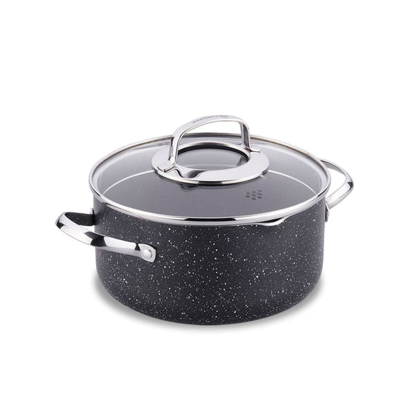 Korkmaz Galaxy 26x13 cm Stock Multipurpose Pot with Strainer Lid & Stainless Steel Handles