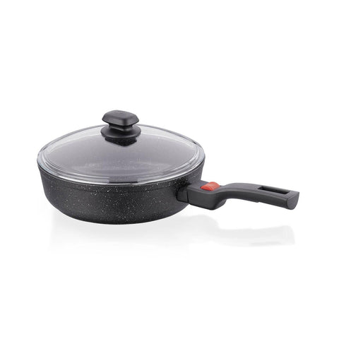 Korkmaz Ornella 26x7 cm Non-Stick Frying Pan with Lid - Removable Handle, Free PFOA, Made in Turkey