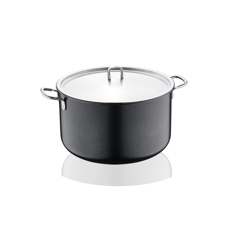 Korkmaz Doria Non Stick Stock Pot with Stainless Steel Lid - 32x20cm PFOA Free, Induction Compatible, Made In Turkey
