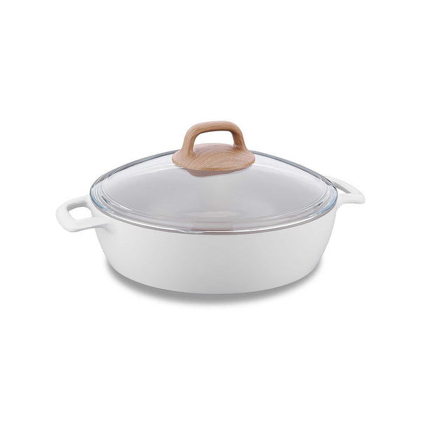 Korkmaz Gusto Non Stick Ceramic Cooking Pot with Glass Lid - 26x7cm, Gas Stove Compatible, Made In Turkey