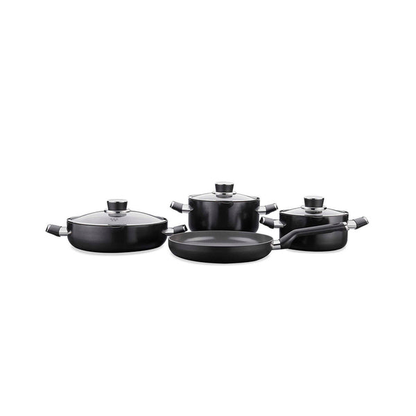 Korkmaz Lena 7-Piece Non Stick Ceramic Cookware Set with Glass Lid - Gas Stove Compatible, PFOA Free, Made In Turkey