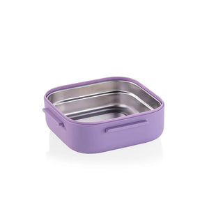 Korkmaz Essentials 750ml Stainless Steel Inside Purple Lunch Box with Spoon - Made in Turkey