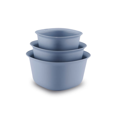 Korkmaz Essentials Gray 3-Piece Mixing Bowls Set - Ideal for Food Prep & Salad Prep, Made in Turkey