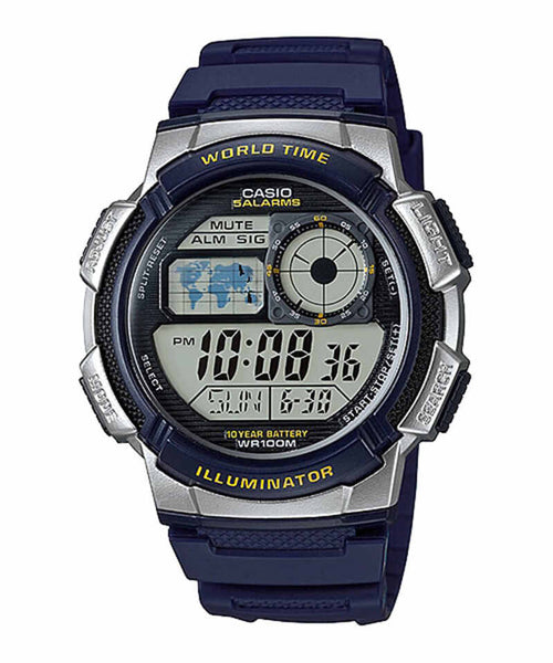 Casio Men's Digital AE-1000W-2AV Blue Resin Band Sport Watch