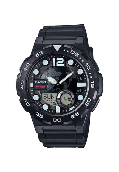 Casio Men Analog-Digital Watch AEQ-100W-1A Black Resin Strap
