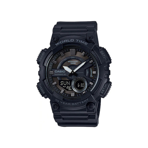 Casio Men Analog-Digital Watch AEQ-110W-1BV Black Resin Strap