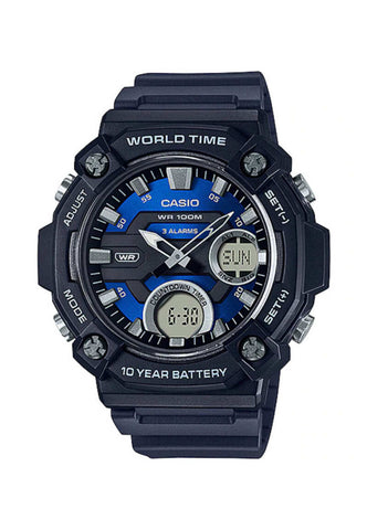 Casio Men Analog-Digital Watch AEQ-120W-2AV Black Resin Strap