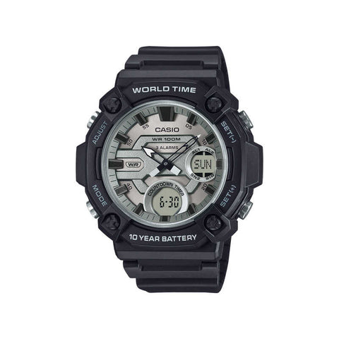 Casio AEQ-120W-7AV Men Analog-Digital Watch Black Resin Strap
