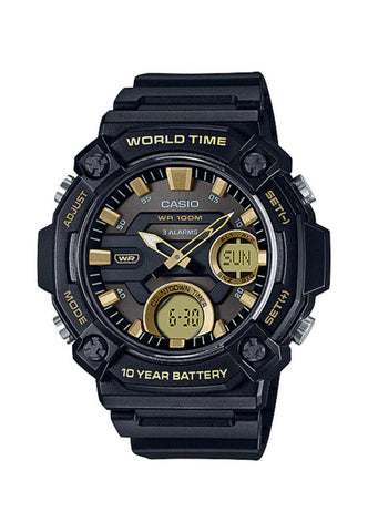 Casio Men Analog-Digital Watch AEQ-120W-9AV Black Resin Strap