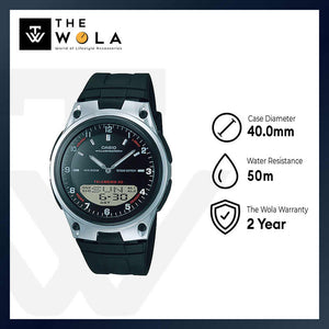 Casio Men Analog-Digital Watch AW-80-1A Silver Resin Strap