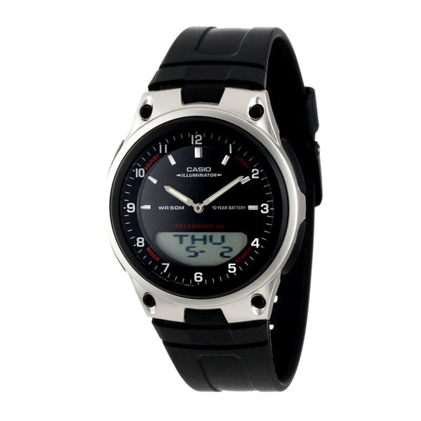 Casio Men Analog-Digital Watch AW-80-1A Silver Resin Strap