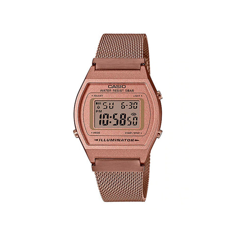 Casio Vintage Digital Women's Watch B640WMR-5A Rose Gold Stainless Steel Band Watch for women