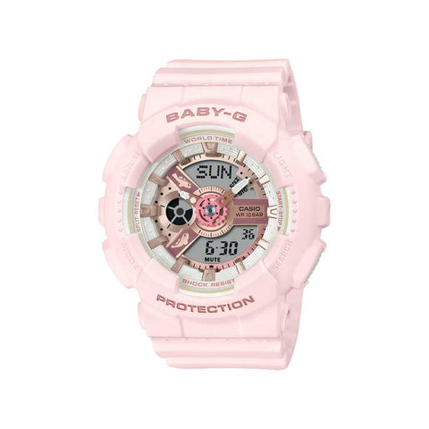 Casio Baby-G BA-110AQ-4A Women Analog-Digital Watch Pink Resin Strap