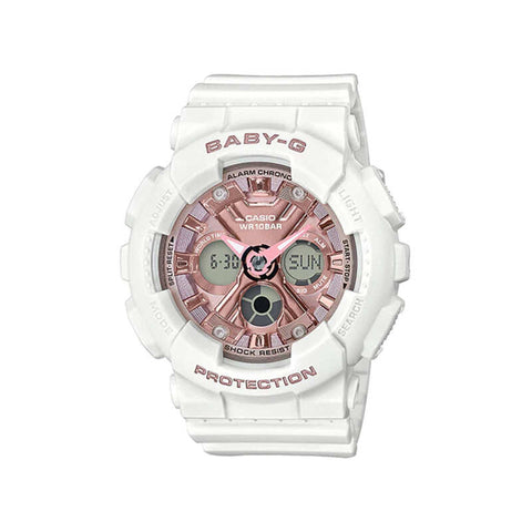 Casio Baby-G Women Analog Digital Watch BA-130-7A1 White Resin Strap Sport Watch