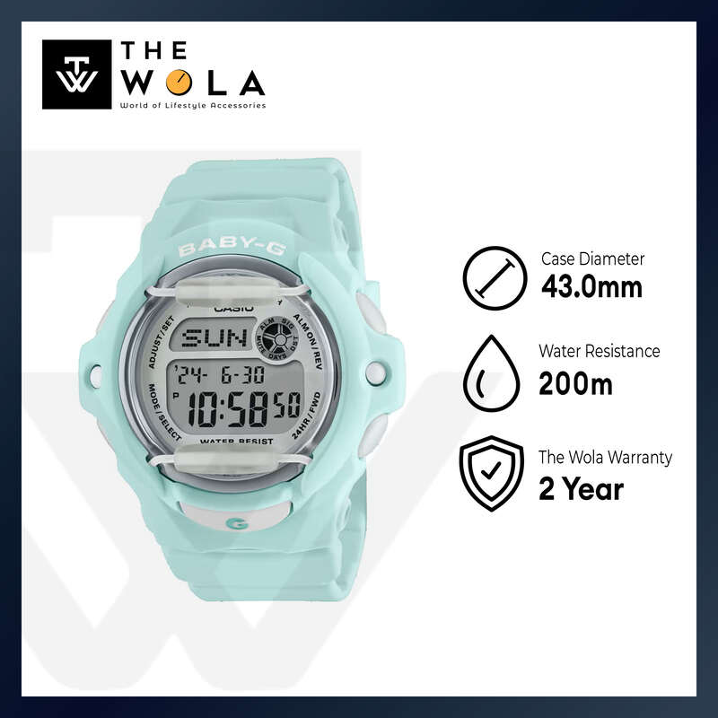 Casio Baby-G BG-169U-3 Women's Digital Sport Watch with Green Resin Band