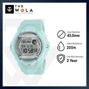 Casio Baby-G BG-169U-3 Women's Digital Sport Watch with Green Resin Band