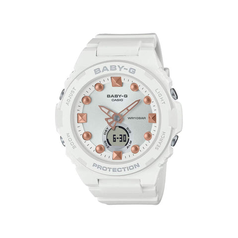 Casio Baby-G BGA-320-7A2 Playful Beach Series Women's Sport Watch with White Resin Band