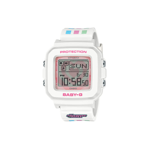 Casio Baby-G The Powerpuff Girls Collaboration BGD-10KPP-7 Women Dgital Watch White Resin Strap