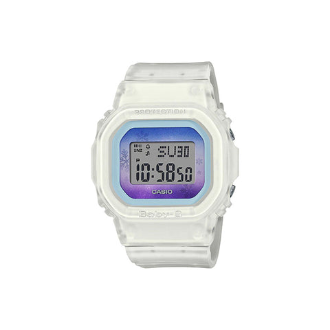 Casio Baby-G Women's Digital Watch BGD-560WL-7 Winter Sky Series Translucent White Resin Band Sport Watch