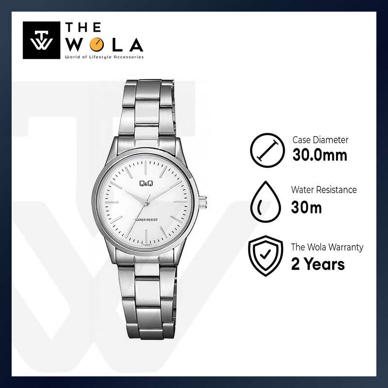 Q&Q Watch by Citizen C11A-001PY Women Analog Watch with Silver Stainless Steel Strap