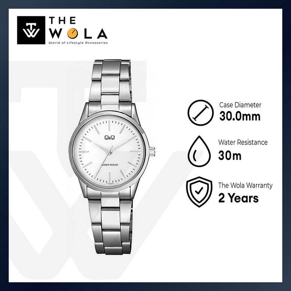 Q&Q Watch by Citizen C11A-001PY Women Analog Watch with Silver Stainless Steel Strap